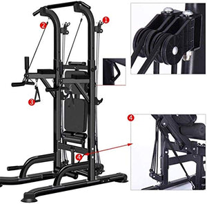 ZLQBHJ Strength Training Equipment Strength Training Dip Stands Multifunctional Power Towers Adjustable Height Stand Workout Station Dip Station Pull Chin Up Ba