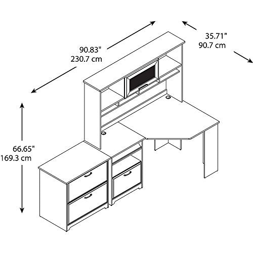 Cabot Corner Desk with Hutch and Lateral File Cabinet