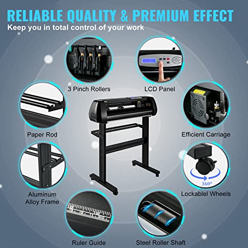VEVOR 34inch Vinyl Cutter Plotter with Stand, SignMaster Software, Vinyl Tape Tools