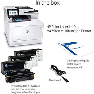 HP Laserjet Pro M479fdnC Ethernet only Color All-in-One Laser Printer for Home Office - Print Scan Copy Fax - 4.3" Touchscreen Display, 28 ppm, 600x600 dpi, 8.5x14, Auto Duplex Printing, 50-Sheet ADF