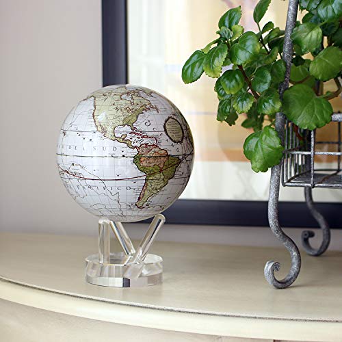 Antique Terrestrial White MOVA Globe 4.5"