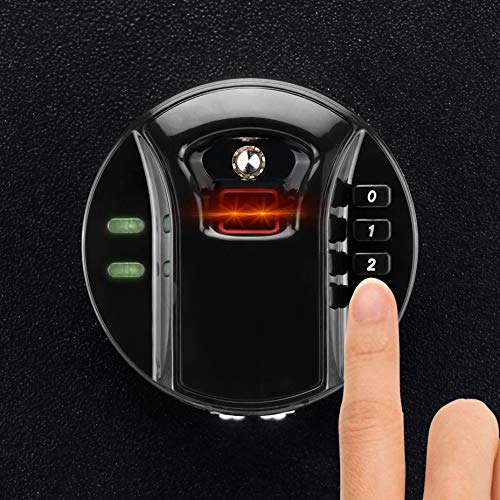 BARSKA AX12760 Keypad Biometric Fingerprint 4 Position Rifle Safe 1.83 Cubic Ft, Black