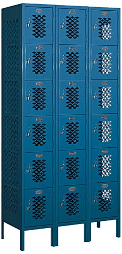 Salsbury Industries 76365BL-U Six Tier Box Style 36-Inch Wide 6-Feet High 15-Inch Deep Unassembled Vented Metal Locker, Blue