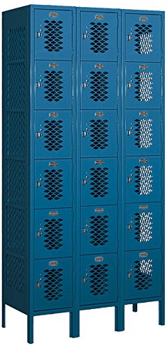 Salsbury Industries 76365BL-U Six Tier Box Style 36-Inch Wide 6-Feet High 15-Inch Deep Unassembled Vented Metal Locker, Blue