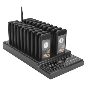 inBEKEA Wireless Restaurant Waiter Service Calling System with 999-Channel 20 Keyboard Pagers