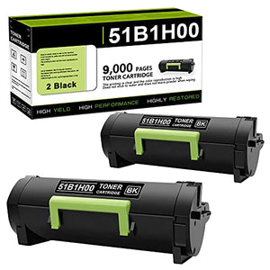 Compatible 2 Pack Black MS317 51B1H00 Remanufactured Toner Cartridge Replacement for Lexmark MX417de MS617dn MX317dn MS517dn MS417dn MX517de MX617de MS317dn Printer Ink Cartridge