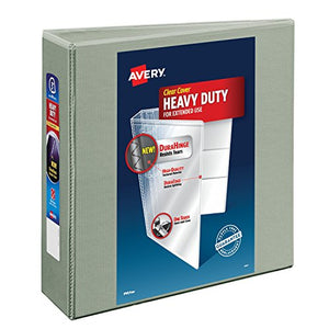 Avery Heavy-Duty View Binder with 3-Inch One Touch EZD Ring, Gray (79403)