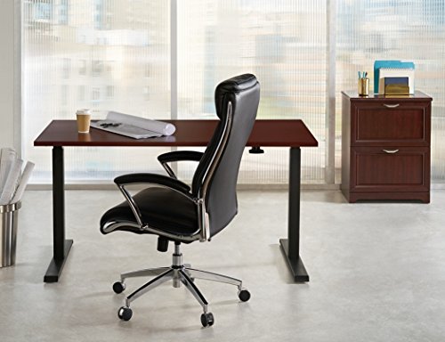 Realspace Magellan Pneumatic Sit-Stand Height-Adjustable Desk, Classic Cherry