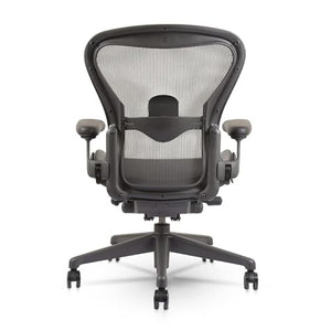 CHAIRORAMA Herman Miller Aeron Chair Size C - Graphite Semi-Loaded Adjustable Arm Height Tilt Tension Control - Lumbar Support Repackaged Ergonomic Office Desk Chair