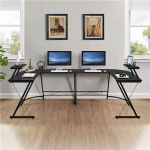 Simple Home Office Chair, Writing Desk and Office Corner Computer Desk Set for Office Bedroom