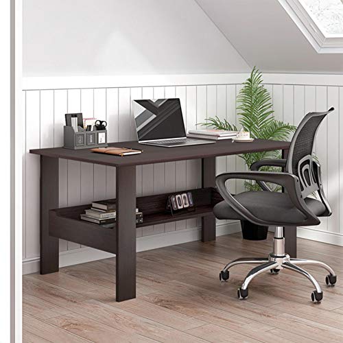 【Shipping from US】 39'' Computer Desk with Bookshelf,Modern Simple Gaming Desk Laptop Notebook Workstation Table with Storage Shelf for Home Office Sturdy Writing and Study Desktop (Black)