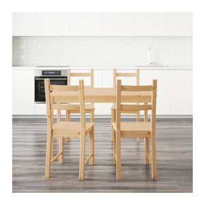 Ikea Table and 4 Chairs Solid Pine Wood (Light Brown)