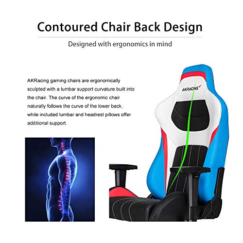 AKRacing Masters Series Premium Gaming Chair with High Backrest, Recliner, Swivel, Tilt, 4D Armrests, Rocker and Seat Height Adjustment Mechanisms with 5/10 Warranty - Tri