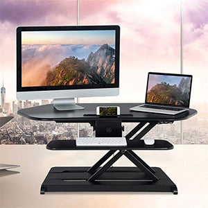 None Stand Up Desk Converter Riser Ergonomic Height Adjustable Two Tier Electric Standing Desk 43