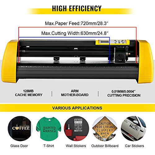 VEVOR Vinyl Cutter Machine, 870mm Cutting Plotter, Automatic Camera Contour Cutting 34” Plotter Printer with Floor Stand Vinyl Cutting Machine Adjustable Force and Speed for Sign Making Plotter Cutter