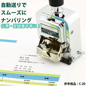 Lion Pro-Line Heavy-Duty Automatic Numbering Machine, 6-Wheel, with Alphabet, 1 Numbering Machine (C-75)