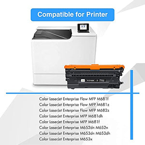 TRUE IMAGE Compatible Toner Cartridge Replacement for HP 655A CF450A CF451A CF452A CF453A Enterprise M652n M652 M653dn M653x M653 MFP M681dh M682z Printer (Black Cyan Yellow Magenta, 4-Pack)