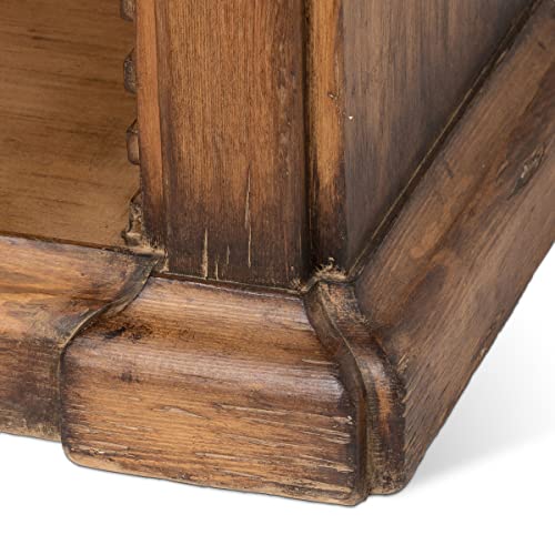 Phat Tommy Large Wooden Bookcase with Adjustable Shelves & Drawers - Tall, Rustic Wood Cabinet