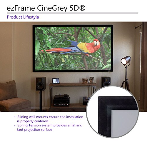 Elite Screens ezFrame CineGrey 5D, 135" Diagonal 16:9, 8K 4K Ultra HD Ready Ceiling Light Rejecting and Ambient Light Rejecting Fixed Frame Projector Screen, CineGrey 5D Projection Material, R135DHD5