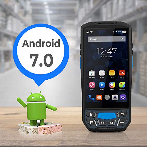 Android Barcode Scanner MUNBYN Rugged Handheld Mobile Terminal with 1D Honeywell Laser Reader, Touch Screen, Camera, Wireless 4G WiFi GPS BT for Delivery Shipping Warehouse Retail Inventory Management