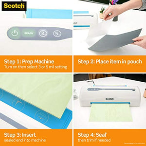 Scotch Thermal Laminating Pouches, 200-Pack, 8.9 x 11.4 Inches, Letter Size Sheets, Clear, 3-Mil (TP3854-200) - Pack of 6