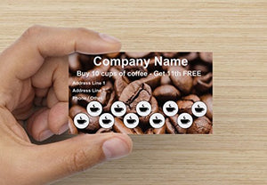 Customize YOUR COMPANY Coffee Shop Loyalty Punch Business Cards Personalized with your business info (5000)