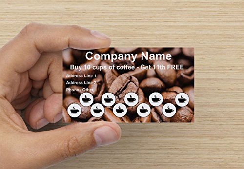 Customize YOUR COMPANY Coffee Shop Loyalty Punch Business Cards Personalized with your business info (5000)