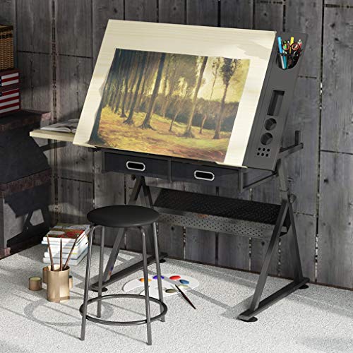 Tiltable Desk,with Adjustable Height for Art Design Drawing Writing Painting Crafting Drafting Work and Study (Size : A)