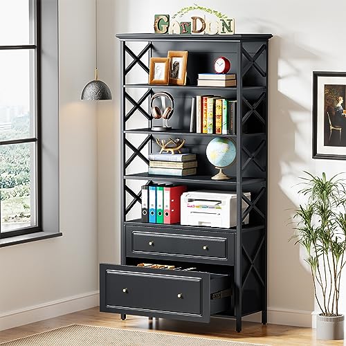 Tribesigns 2 Drawer File Cabinet with Shelves - Vertical Filing Cabinet for Home Office