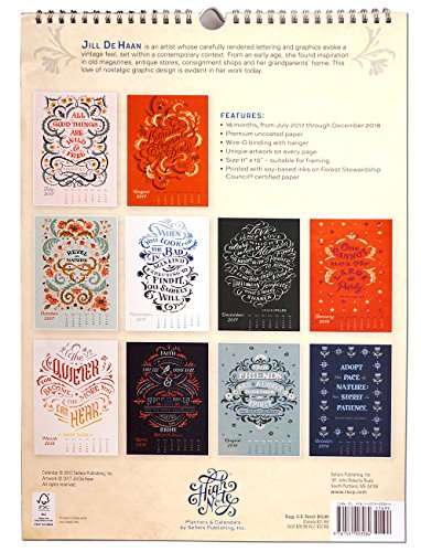 Beautiful Typography 2018 Calendar