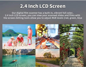 MAHWER Slide Scanner, Convert Color & B&W 35mm, 110Film Negatives to JPEG, 22MP Digital Film