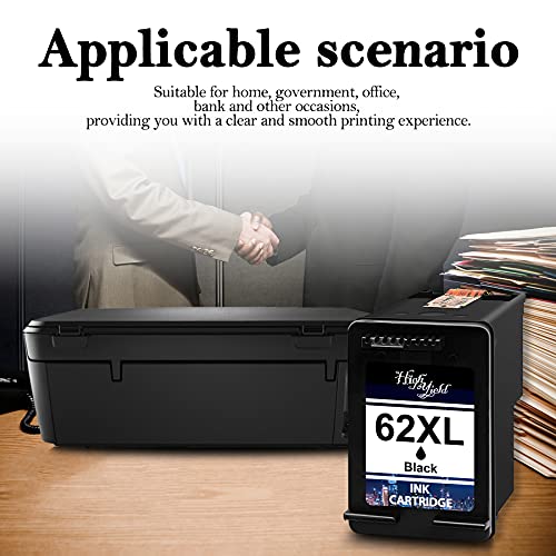 4 Pack 62XL 62 XL Black High Yield Remanufactured Compatible Ink Cartridge Replacement for HP Envy 5644 5660 5661 5663 5664 5665 7640 7643 7644 7645 5664 Mobile Printer