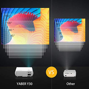Projector, YABER Native 1920x 1080P Projector 6800 Lumens Full HD Video Projector, ±50° 4D Keystone Correction,LCD LED Home Projector Compatible with Smartphone,PC,TV Box,PS4