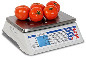 Detecto D15 Price Computing Scale, Electronic, 13.4" W x 13.4" D, 15 lb. Capacity