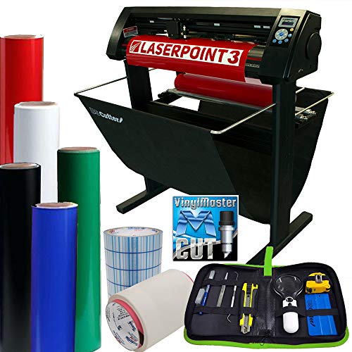 28" LaserPoint 3 Vinyl Cutter Plotter with Contour Cutting, Supplies, Tools (Bundle)