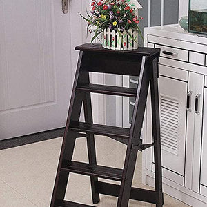 LUCEAE Wooden Folding Step Stool - Small Kitchen Footstool/Flower Stand