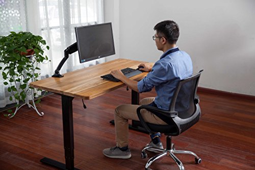 Lihidesk LJ202 Electric Height Adjustable Standing Desk Frame Only/Sit Stand - Dual Motors Electric Motorized Desk Base with LCD Digital Memory Keyboad, 3 Segments (Black)