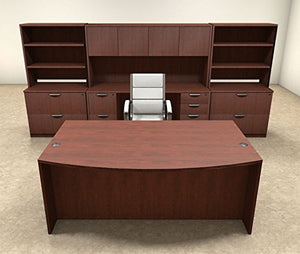 UTM Furniture 10pc Fan Front Modern Executive Office Desk Set OT-SUL-D10