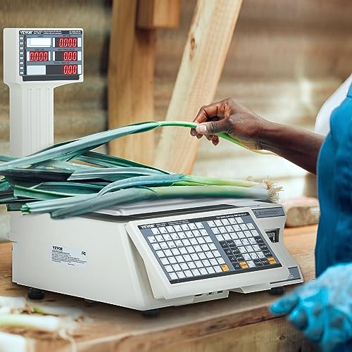 VEVOR Electronic Price Computing Scale, 66 LB Digital Deli Weight Scales
