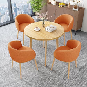 BYJSJY Round Dining Table Set with 4 Chairs, Coffee Table, and Chair Combination Negotiation Table - 80cm
