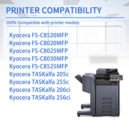 6 Pack TK-897K TK-897C TK-897M TK-897Y (3BK+1C+1M+1Y) Compatible Toner Cartridge Replacement for Kyocera FS-C8520MFP FS-C8020MFP FS-C8025MFP FS-C8030MFP TASKalfa 206ci 205c 255c Toner Printer
