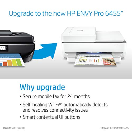 HP OfficeJet 5255 Wireless All-in-One Printer, HP Instant Ink, Works with Alexa (M2U75A), Black