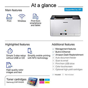 Samsung Xpress C430W Wireless Color Laser Printer with Simple NFC + WiFi Connectivity and Built-in Ethernet, Amazon Dash Replenishment Enabled (SS230G)