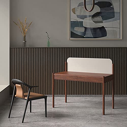 Modern Gaming Desk with Leather Memo Board and Drawer - 48" Black Walnut