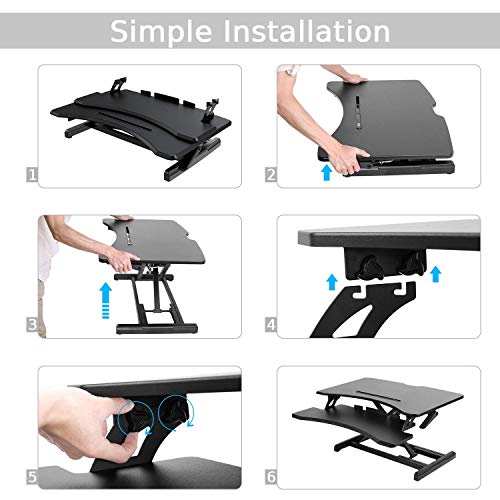 Alloyseed Standing Desk, 33" Height Adjustable Sit Stand Up Desk Converter Ergonomic Sit Stand Gas Spring Riser Height Levels Workstation Desk