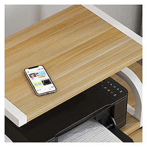 GUOQUNYC Printer Stand Shelf Large Printer Stand，Turn-N-Tube Display Rack，Desktop Multifunction Printer Copier Scanner Shelf Stand（Four Colors） Scanner Storage Shelf (Color : Wood Color)