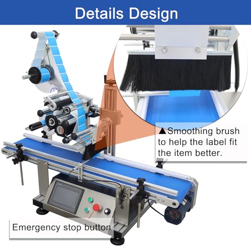 HayWHNKN Automatic Flat Bottle Labelling Machine with Conveyor Belt 110v