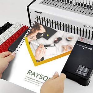 RAYSON SD-220B 21-Hole Comb Binding Machine, Max. Punch 20 Sheets, Binding 400 Sheets
