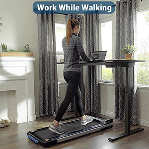 CIIHI C Portable Treadmill for Small Spaces Foldable Under Desk Compact for Home Office Apartment Electric Walking Machine with Safety Key Remote Control and 2 Wheels