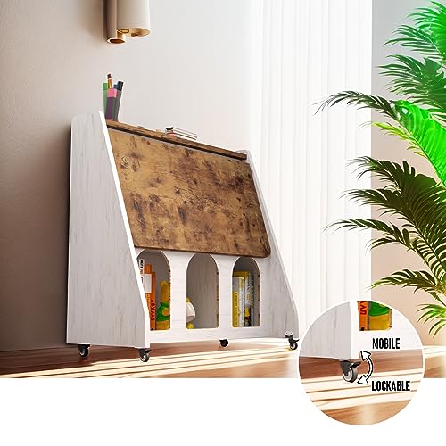 Pmnianhua Mobile Laptop Desk on Wheels with Storage